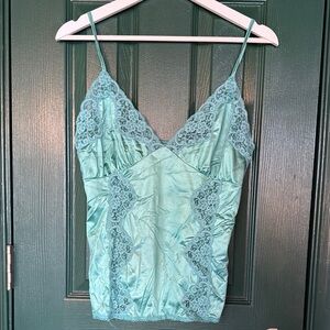 Lace Trim Satin Cami Top